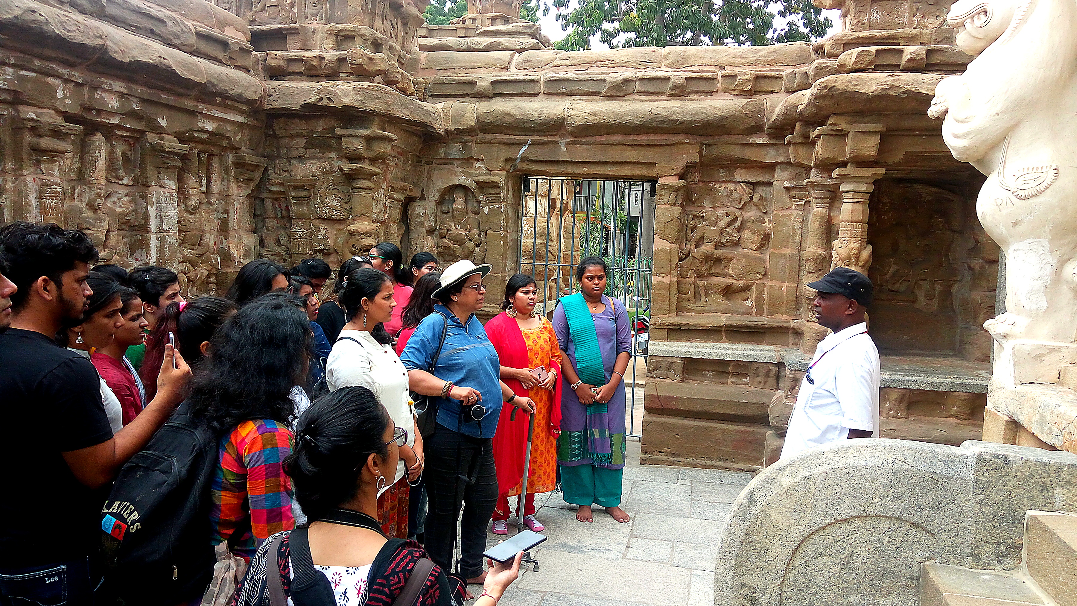 History project trip at a rock-cut monument