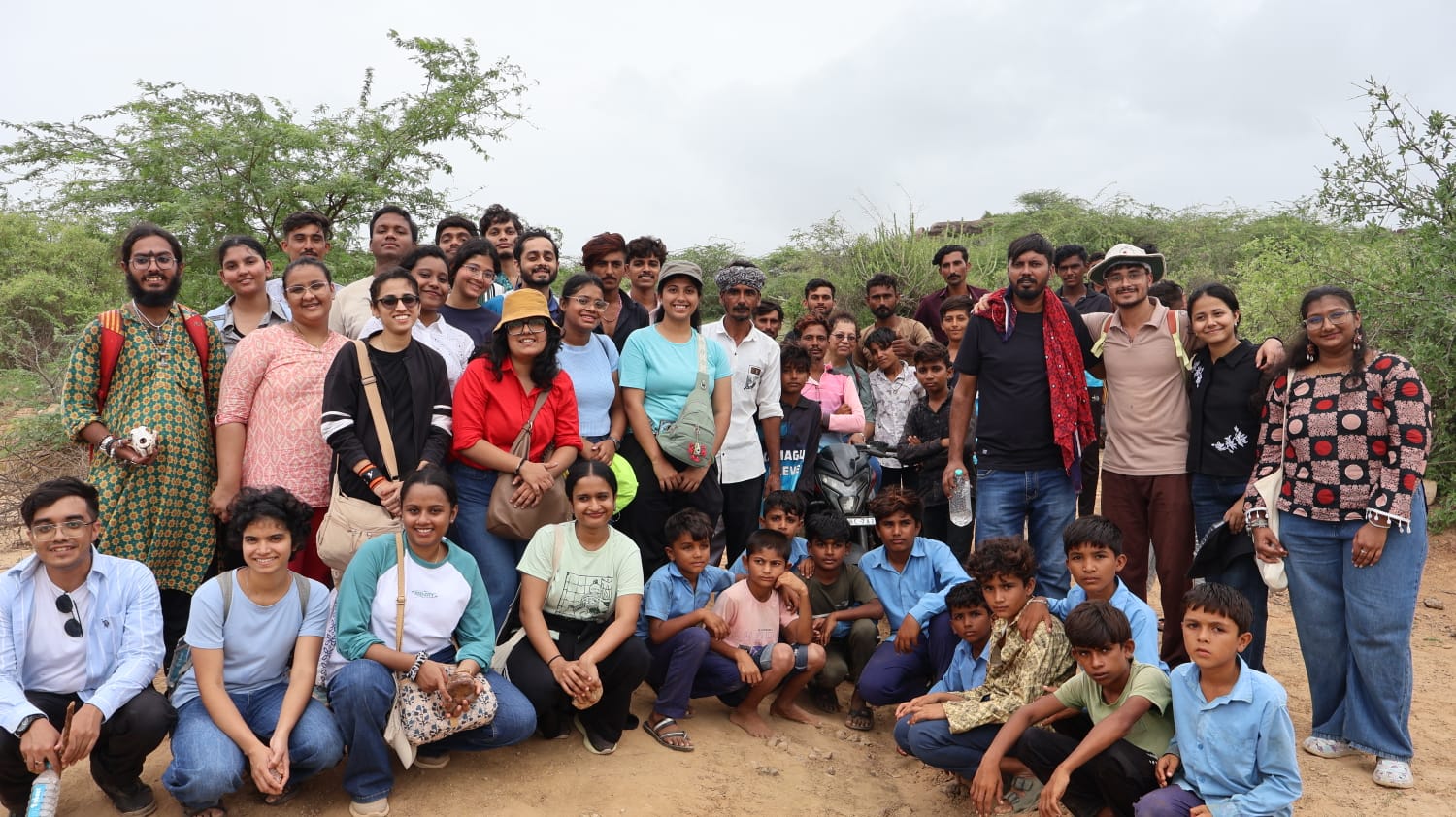 The History & Archaeology group with local community members on a field visit
