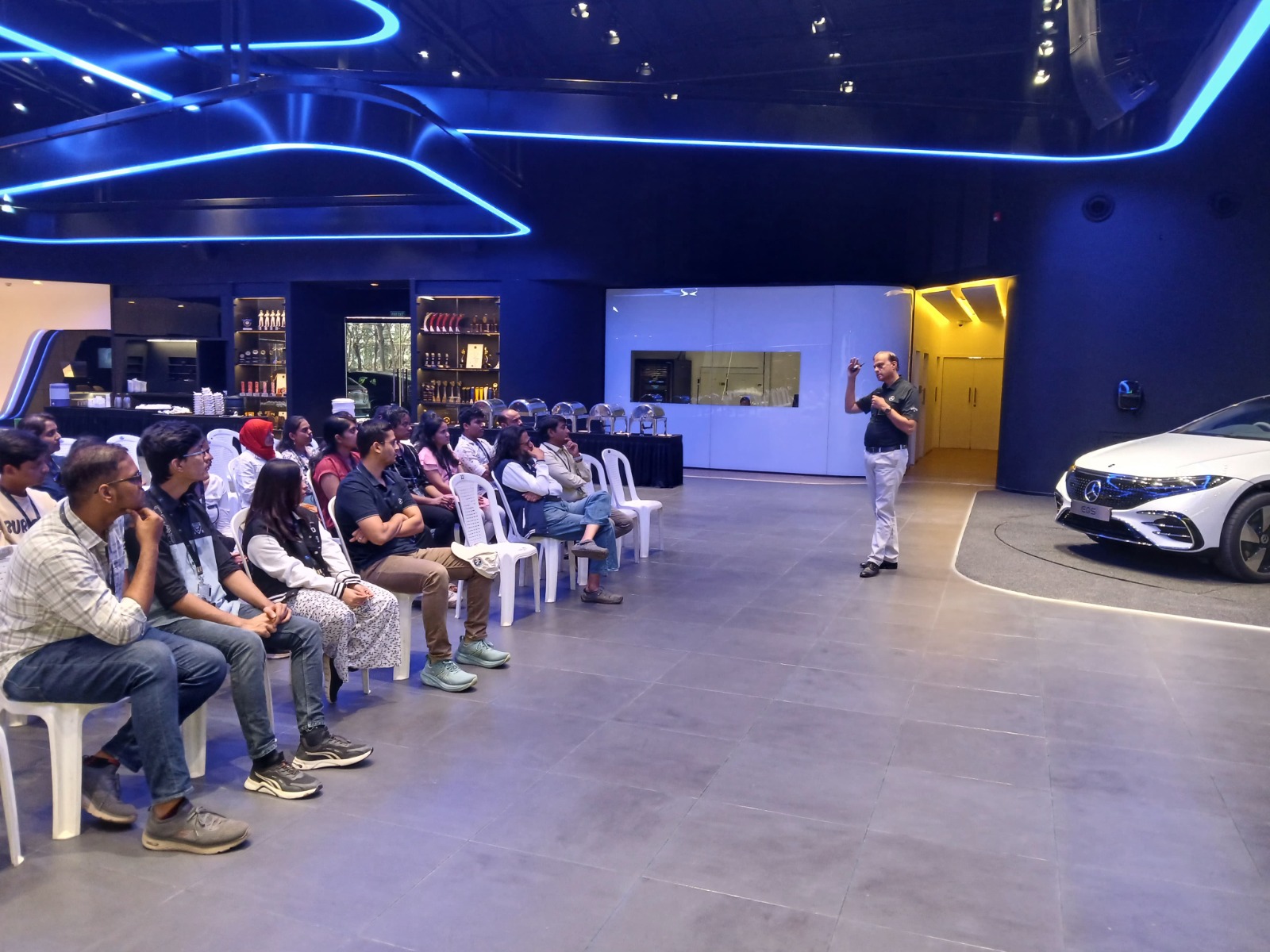 Students at an automotive industry briefing