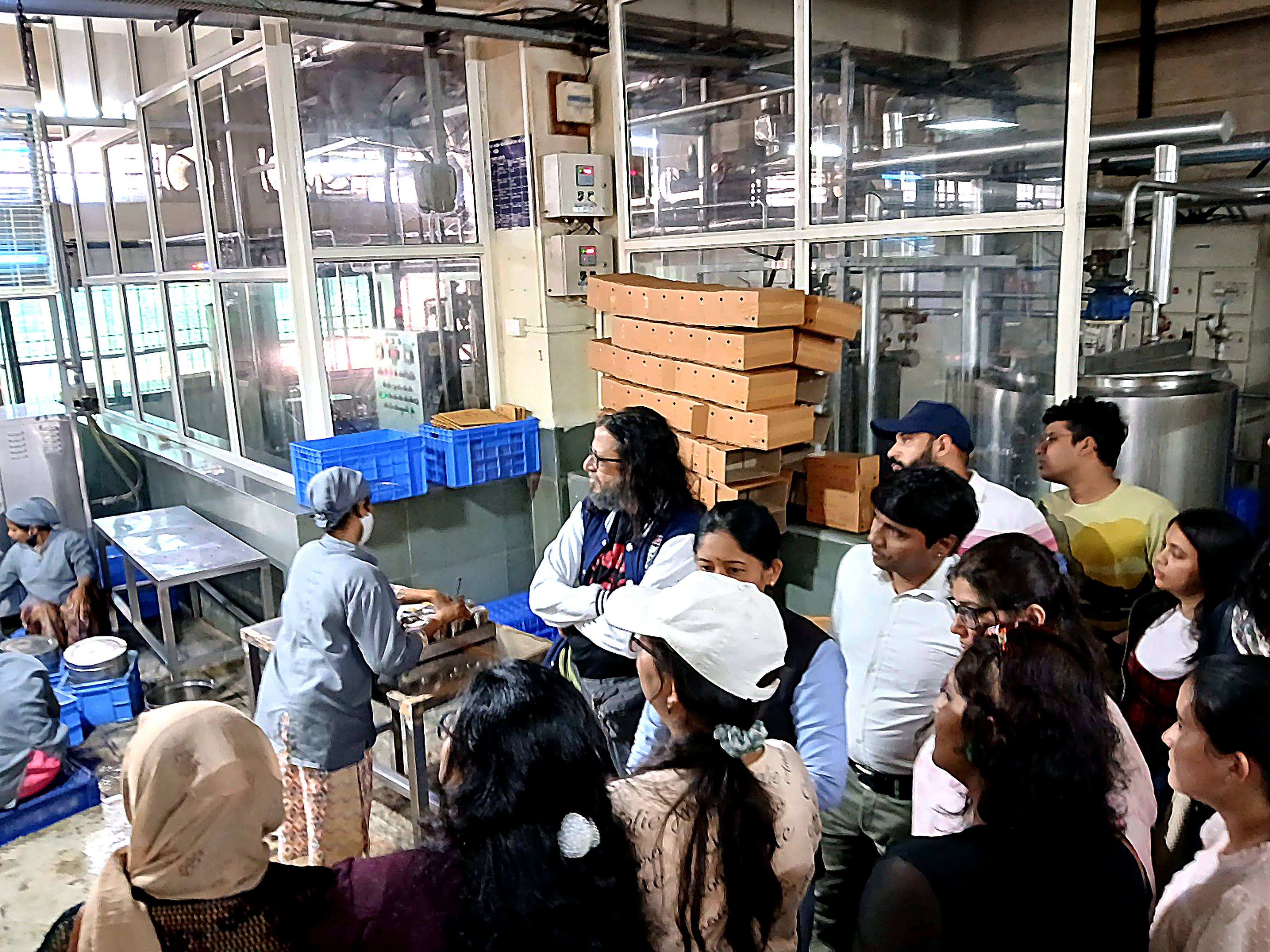 Students on a food processing plant visit
