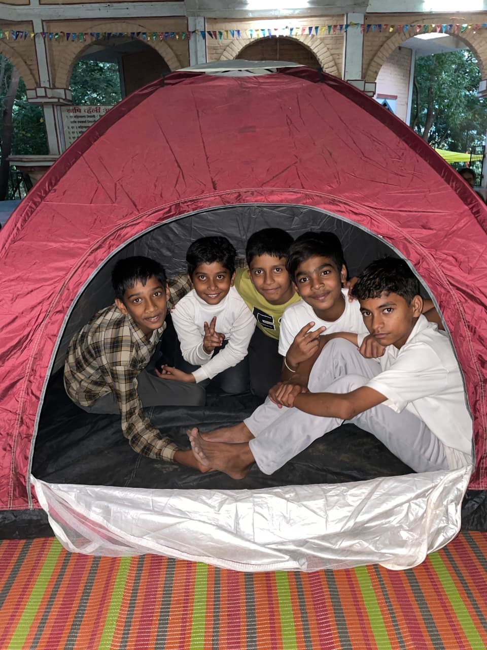 in campus tent